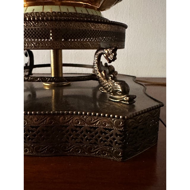 Capodimonte Lamp Pair With Giant 50s Shades For Sale In New York - Image 6 of 9