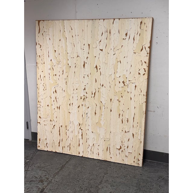 Abstract Circa 1998 Rex Ray Encaustic on Jute Painting For Sale - Image 3 of 12