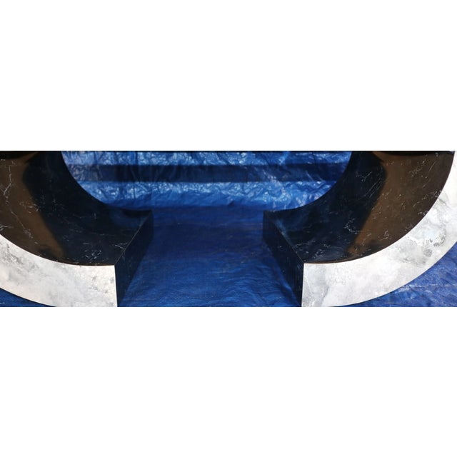 1980s Vintage Alpi Design Postmodern Marble Veneer Waterfall Nightstands Pair/Set For Sale - Image 16 of 17