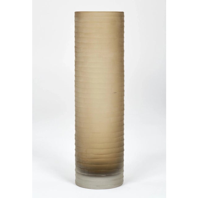 Glass Murano Glass ‘Battuto’ Smoked Vases - a Pair For Sale - Image 7 of 12