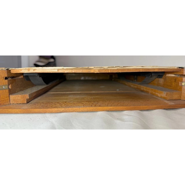 Wood Rare Antique 1900 J & G Rich Phila Drafting Writing Table Box Tool Set Lap Desk For Sale - Image 7 of 11