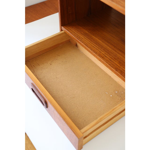 Scandinavian Wall-Mounted Bedside Table with Drawer, 1960s For Sale - Image 3 of 12