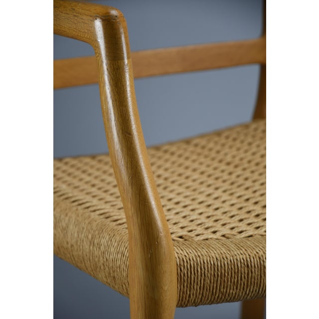 Wood Model 68 Armchair in Oak and Papercord by Niels Otto Møller for J.L. Møllers Møbelfabrik, 1981 For Sale - Image 7 of 18
