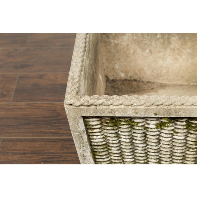 Gray Vintage English Midcentury Stone Planter with Textured Finish and Aged Patina For Sale - Image 8 of 12