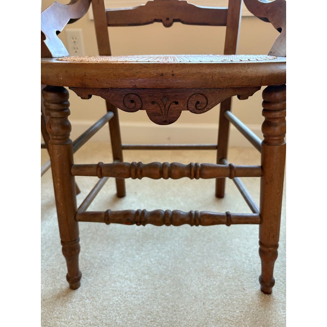 Antique French Provincial Cane Seat Chairs, Set of Four, Late 19th Century For Sale - Image 6 of 9