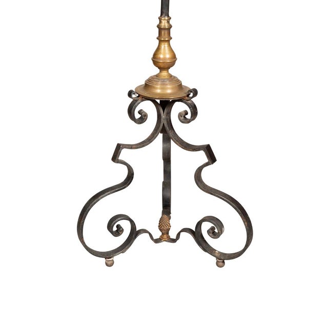 Early 20th Century Pair of Wrought Iron and Bronze Torcheres For Sale - Image 5 of 9