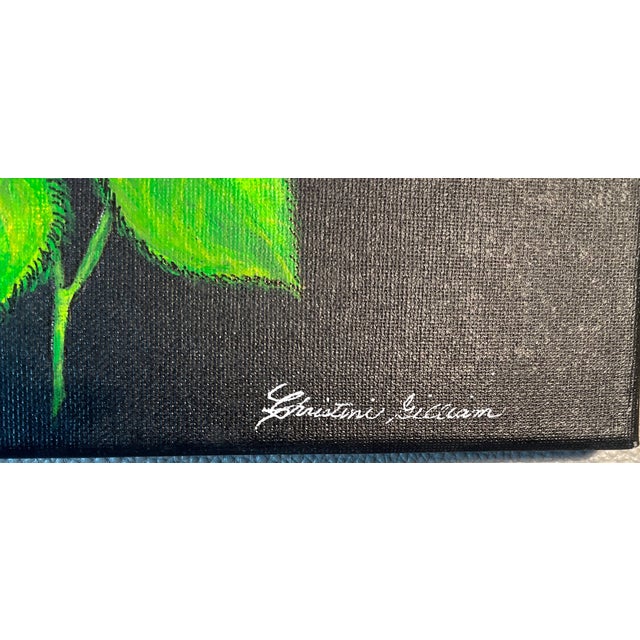 Original Acrylic Painting of a Single Pink Rose on 8x19 Stretched Canvas Signed C.Gilliam For Sale - Image 4 of 6