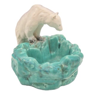 Art Deco Ceramic Bowl with Polar Bear from Ditmar Urbach, 1930s For Sale