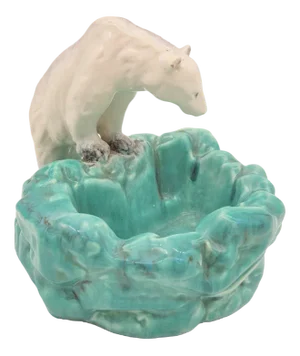 Art Deco Ceramic Bowl with Polar Bear from Ditmar Urbach, 1930s