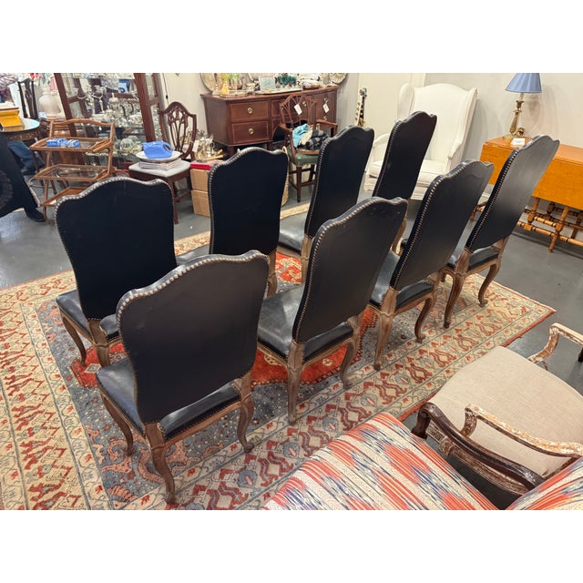 French Set of 8 Vintage French Louis XV Style Dining Chairs For Sale - Image 3 of 9