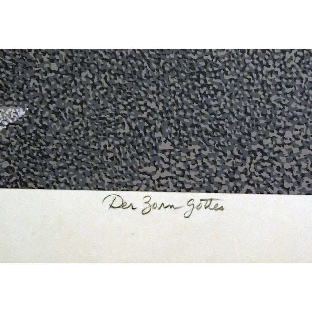 Dallas John "Der Zorn Gottes" Hand Signed Art Serigraph 1980 Volcano & Truck For Sale - Image 4 of 4