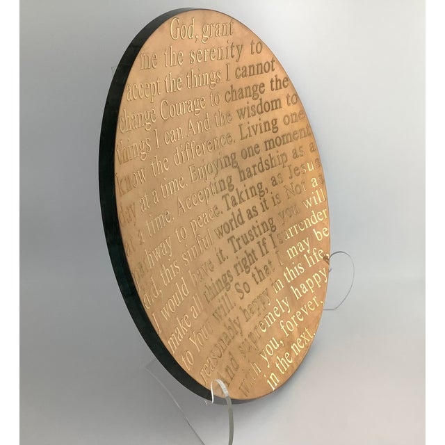 Stunning Large Gold Stephen Schlanser Christian Art Glass Platter, Signed, 22”d For Sale - Image 10 of 13