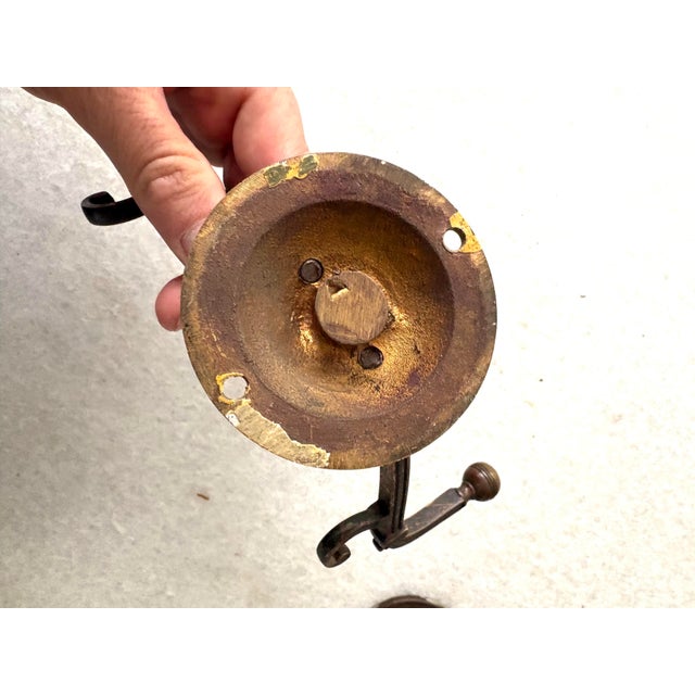 Bronze Antique Bronze Double Arm Hall Wall Hooks. Set of Two For Sale - Image 8 of 8