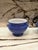 Vintage set of five Emile Henry made in France, lions head (Tete Lion) Royal blue Azur 19oz. soup bowls. Marked on underside.