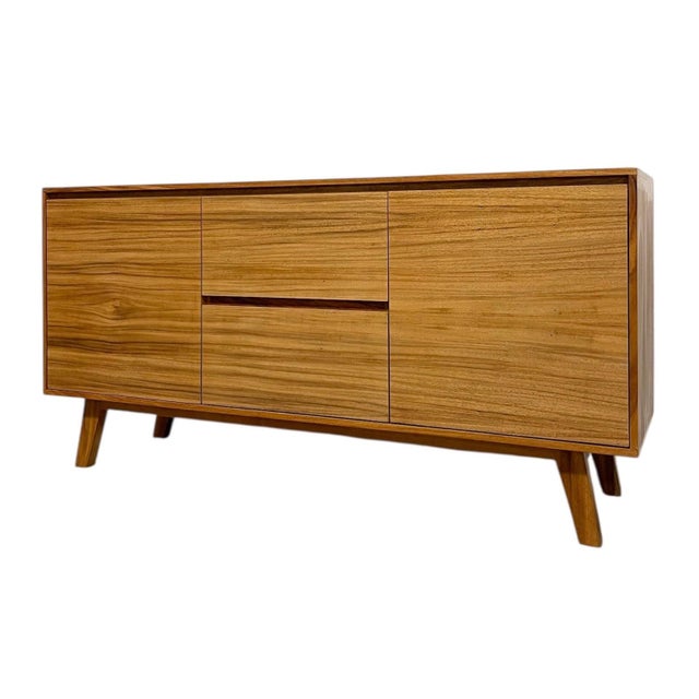 Mid-Century Modern Mid Century Modern Style Credenza 2 Door 2 Drawer Tv Cabinet. For Sale - Image 3 of 9