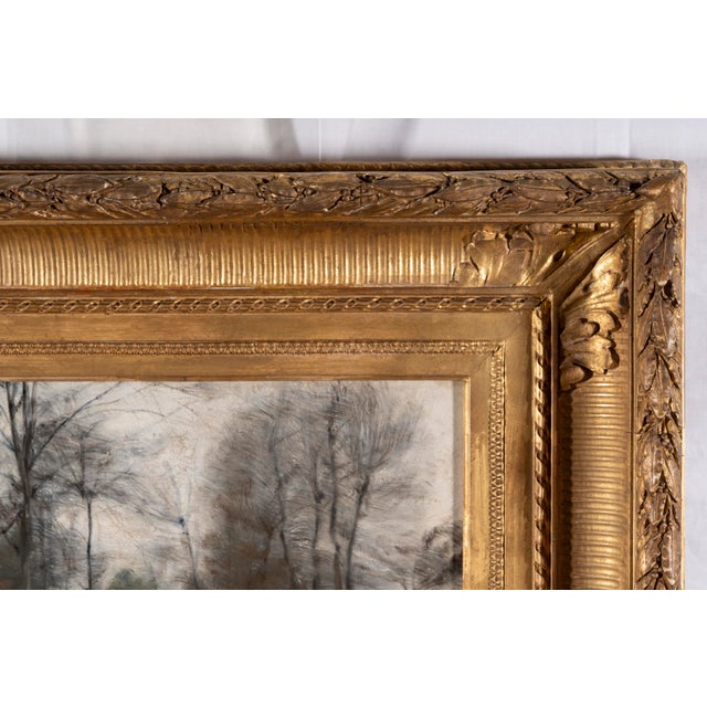 Pierre Pignolat, Fisherman by the Riverbank, 1890s-1900s, Oil on Canvas For Sale - Image 8 of 16