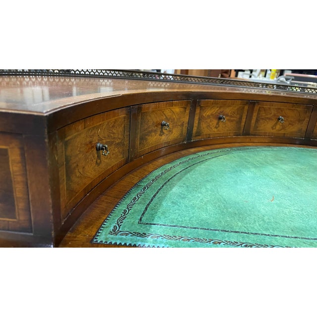 Vintage Regency Carlton House Writing Desk by J. Zonon For Sale - Image 10 of 16
