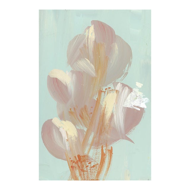 Soft Modernist Abstract Floral Original Painting For Sale