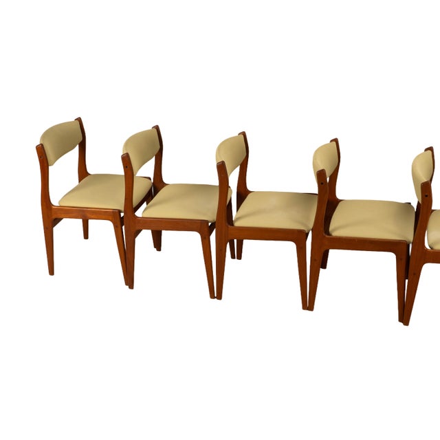 1980s Set of 8 Danish Modern Solid Teak Dining Chairs Acquired From D-Scan For Sale - Image 12 of 18