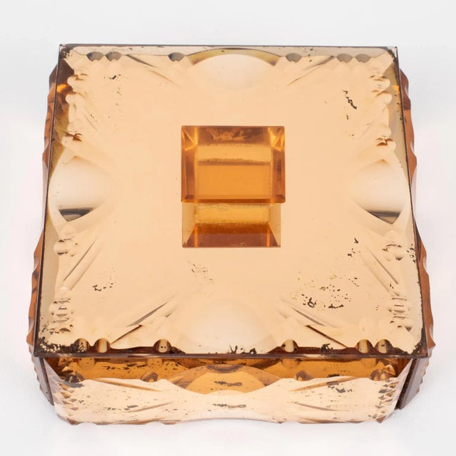 Pink Peach Mirrored Glass Decorative Box, France 1940s For Sale - Image 9 of 11