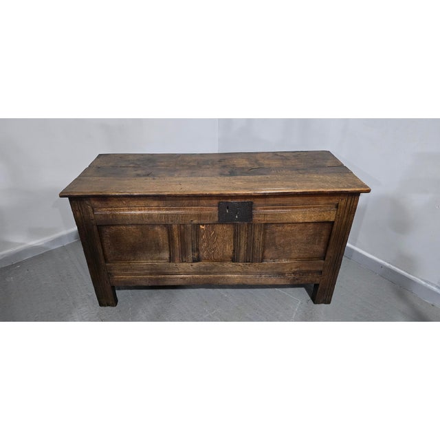 Georgian Oak Coffer, 1650 For Sale - Image 12 of 13