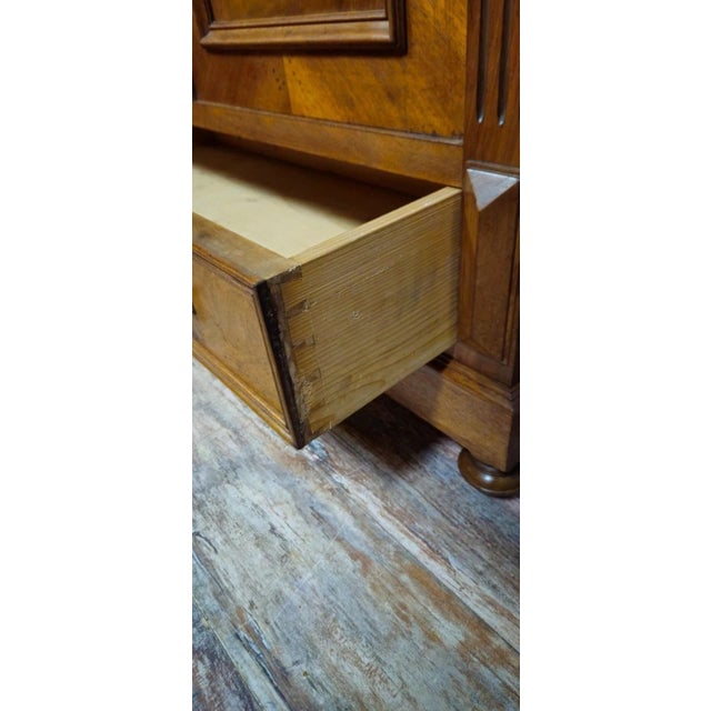 Wood Antique Bieidermeier Style Wardrobe in Walnut, 1800s For Sale - Image 7 of 14