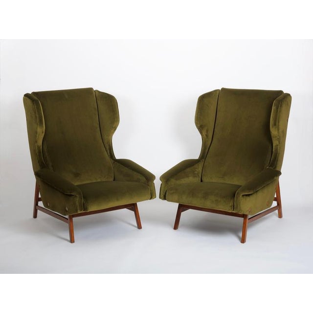 Vintage Italian Model 877 Lounge Chairs by Gianfranco Frattini for Cassina, 1959, Set of 2 For Sale - Image 3 of 4