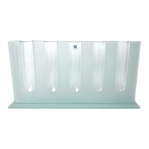 1990s Cg Manifold Pipe Vase Aquablue Shaped Glass