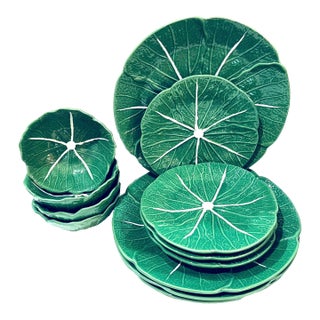 Vintage Cabbage Ware Dinnerware - Service for Four - Twelve Pieces For Sale