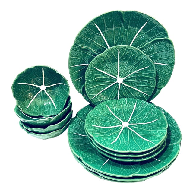 Vintage Cabbage Ware Dinnerware - Service for Four - Twelve Pieces For Sale