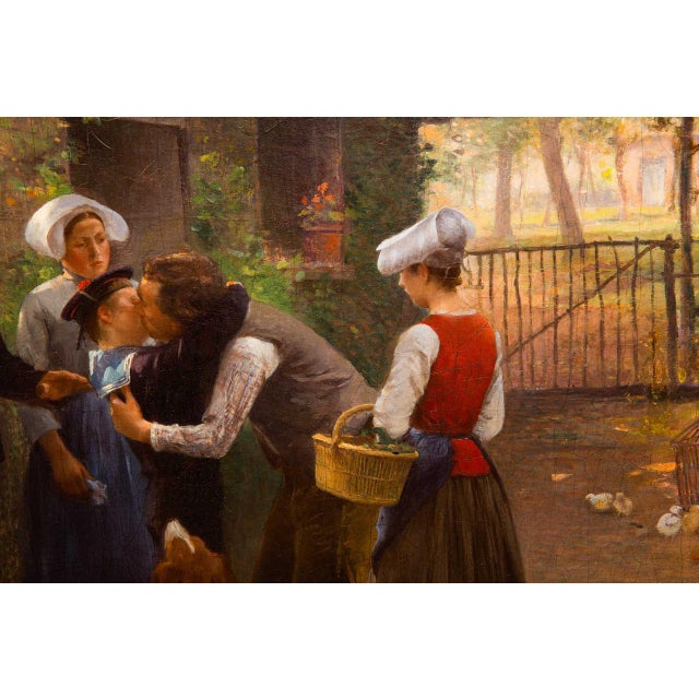 “Young Naval Conscript” Antique French Painting by Julien Le Blant For Sale - Image 11 of 17