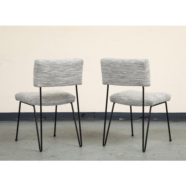 Metal Pair of Midcentury Modern Case Study Iron Chairs With Cowtan Performance Fabric For Sale - Image 7 of 10