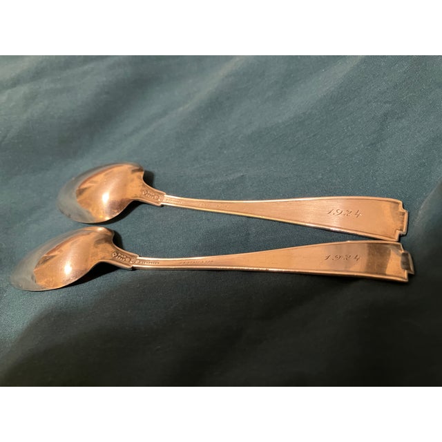 1924 Dated J. A. Staff & Son Sterling Silver Spoons - A Pair For Sale - Image 14 of 18