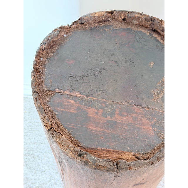 Rustic Hand Hollowed Tree Trunk Umbrella Stand For Sale - Image 11 of 11