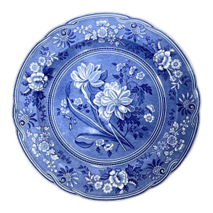 1960s The Spode Blue Collection Botanical Serving Plate