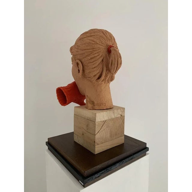 Santo Allego, L'urlo (Femminicidio), Partially Painted Terracotta, 2014 For Sale - Image 4 of 9