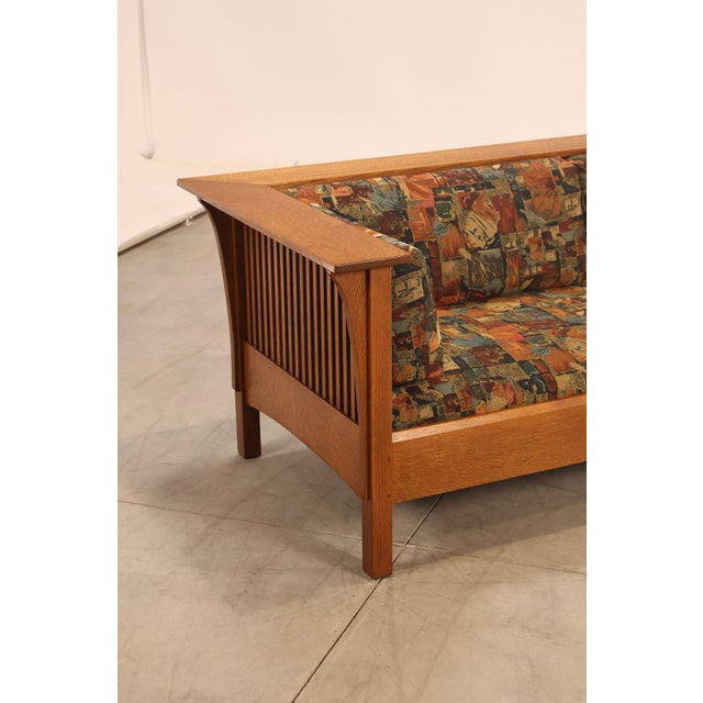 Stickley Mission Collection Oak Prairie Settle For Sale - Image 9 of 18