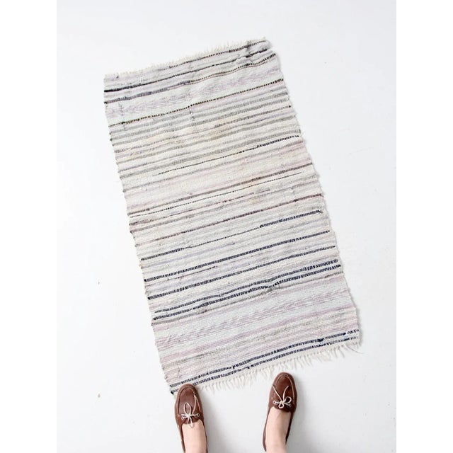 Vintage Striped Rag Rug For Sale - Image 10 of 10