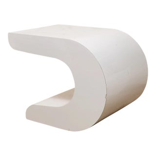 Mid 20th Century Attributed Pierre Cardin White Waterfall Side Table For Sale