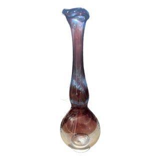 1980s Orrefors Expo Swedish Art Glass Vase 21 Inch Signed Nu 2503 Heavy Crystal For Sale