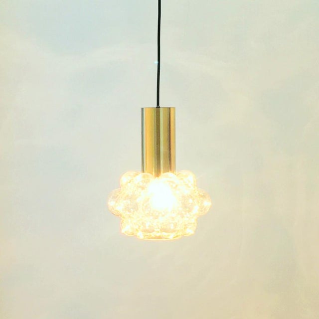 1970s Mid-Century Modern Amber Bubble Glass Pendant by Helena Tynell for Limburg, Germany, 1960s For Sale - Image 5 of 10
