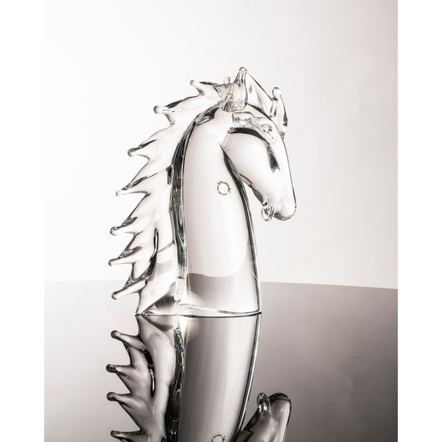Horse's Head in Murano Hyaline Glass by Vincenzo Nason For Sale - Image 9 of 14