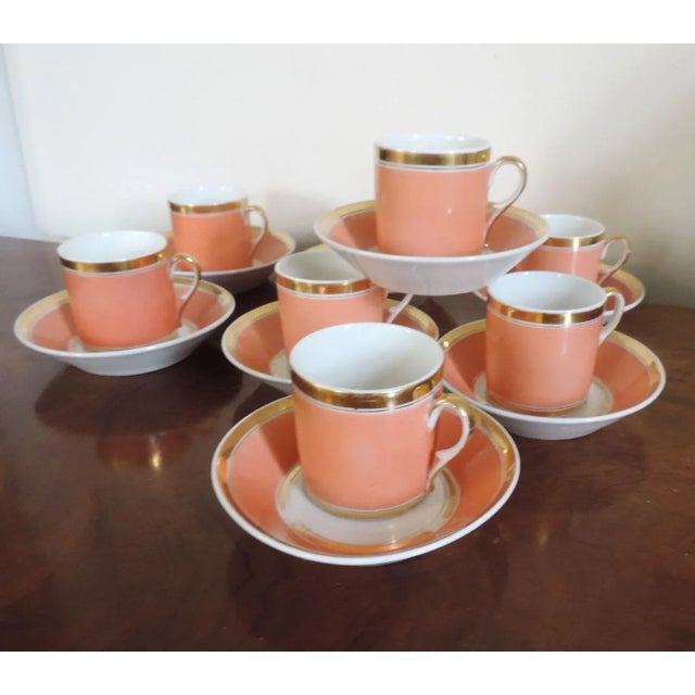 Traditional 1810 Porcelain Tea Cups and Saucers - Set of 8 For Sale - Image 3 of 9