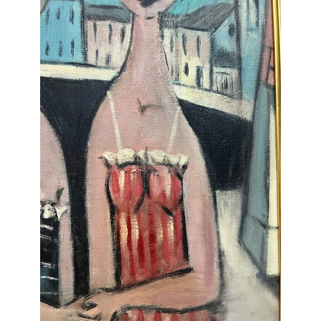 1950's Midcentury Fauvist Bathers O/C Painting by Nicholas Takis (1903-1965) For Sale - Image 4 of 8