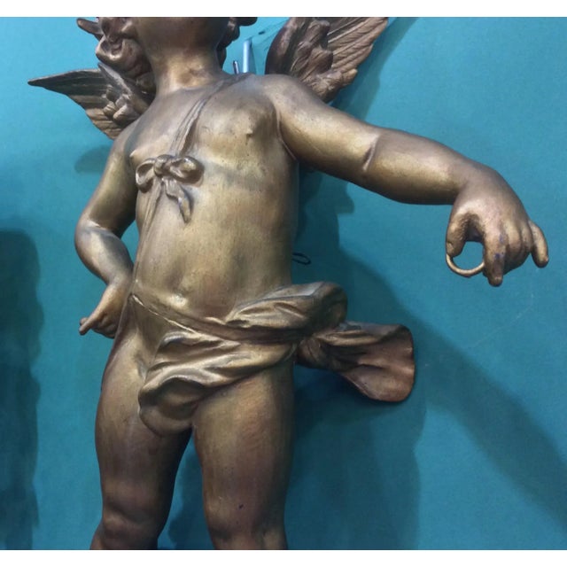 Late 19th Century Late 19th Century Gilt Metal Angel For Sale - Image 5 of 10