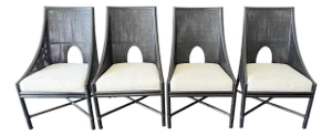 Set of 4 Barbara Barry for McGuire No. M-261 Petite Caned Chair
