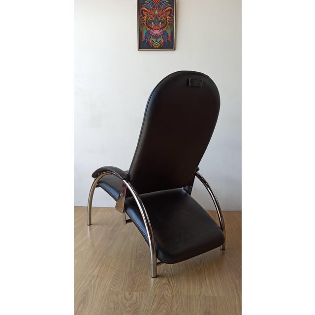 Chromed Leather Armchair, 1970s For Sale - Image 10 of 18