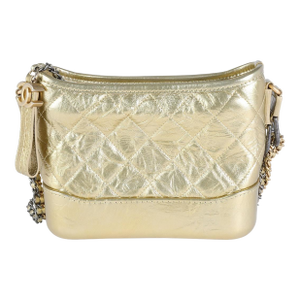 Gold Quilted Calfskin Small Gabrielle Hobo