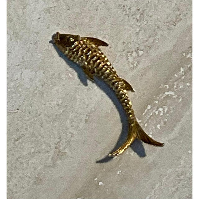Vintage Golden Fish Brooch For Sale - Image 11 of 12