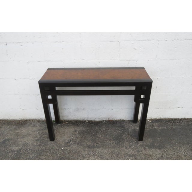 Brown Hollywood Regency Two Tone Small Narrow Console Entry Table 5811 For Sale - Image 8 of 11